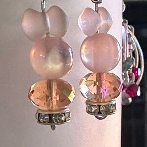 Sweet Pink Sparkling Earrings